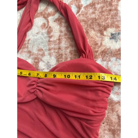 Halter Asymmetrical Ruffled Pink Dress Womens M Y2K Fairy 90s Tiered Barbie art - Picture 6 of 14